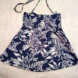 LOGG By H&M Navy blue floral top Size S